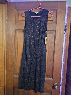 Bar III Black Sequin Midi Dress